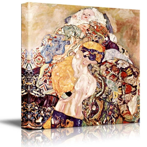 wall26 Baby by Gustav Klimt - Austrian Symbolist Painter - Canvas Art Home Art - 16x16 inches