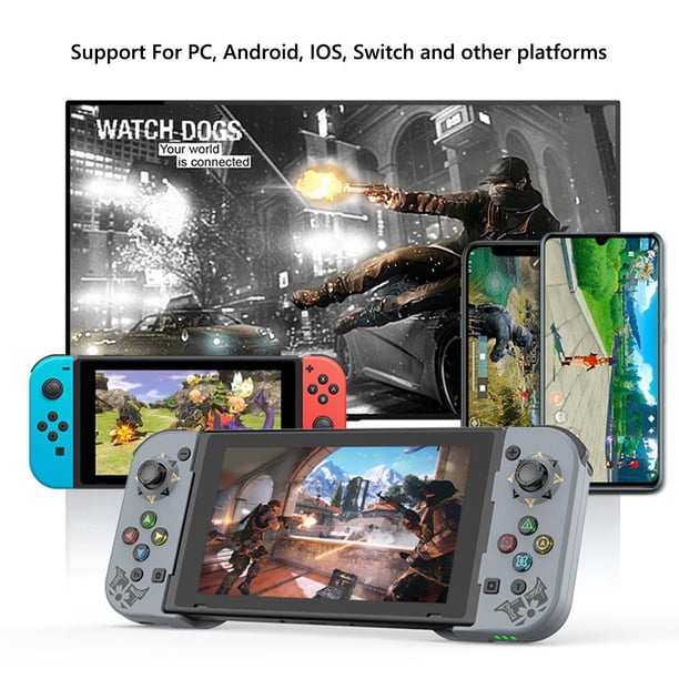 Controlador inalámbrico de juegos para teléfono móvil compatible con Bluetooth para PUBG (rojo azul)