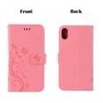 thumbnail image 2 of iPhone XR Wallet Case, Dteck Embossed Flower Butterfly Magnetic Flip PU Leather Folio Stand Case Cover Built-in Card Slots & Money Pocket, with wrist Strap, For Apple iPhone XR 6.1 inch, Pink, 2 of 6