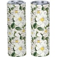 thumbnail image 2 of White Flowers Vintage Floral Stainless Steel Slim Insulated Water Bottles Tumbler with Lid and Straw, Leak Proof Water Bottles for Kids Girls Boys Men Women, 2 of 6