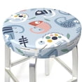 thumbnail image 3 of Kll Cute Chameleons On Blue Background Round Bar Chair Cushion Cover 14 Inch,Bar Stool Protector With Elastic, Soft Washable, 3 of 7