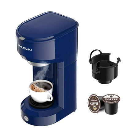 

Vimukun Single Serve Coffee Maker Coffee Brewer 6 to 14oz Compatible with K-Cup Single Cup Capsule with Reservoir Mini Size Blue