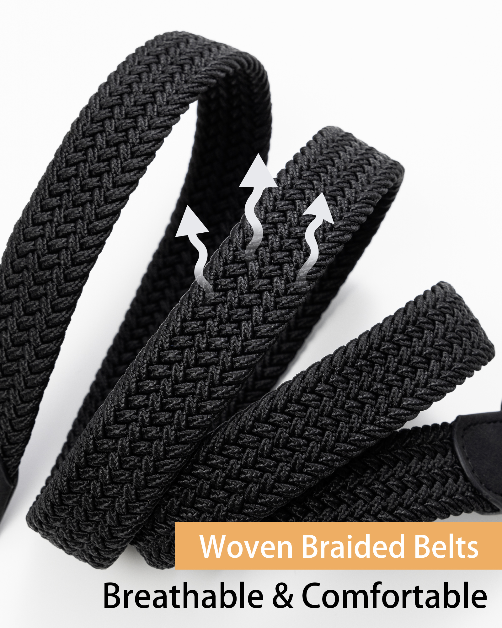 Maikun Women's Elastic Braided Woven Belt 2-Pack photo 3