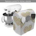thumbnail image 2 of Heart Stand Mixer Cover, Ornamental Floral Foliage Composition Romantic Pattern Greyscale Background, Kitchen Appliance Organizer Bag Cover with Pockets, 5 Quarts, Sand Brown Pale Grey, by Ambesonne, 2 of 4