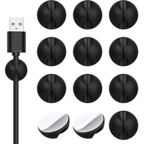 Cable Clips,Cord Clips,Cord Holder for Nightstand,Phone Cord Holder,10PCS Black Adhesive Cord Organizer Charger Holder Wire Management Keeper for Nightstand, Desk, Office or Mouse