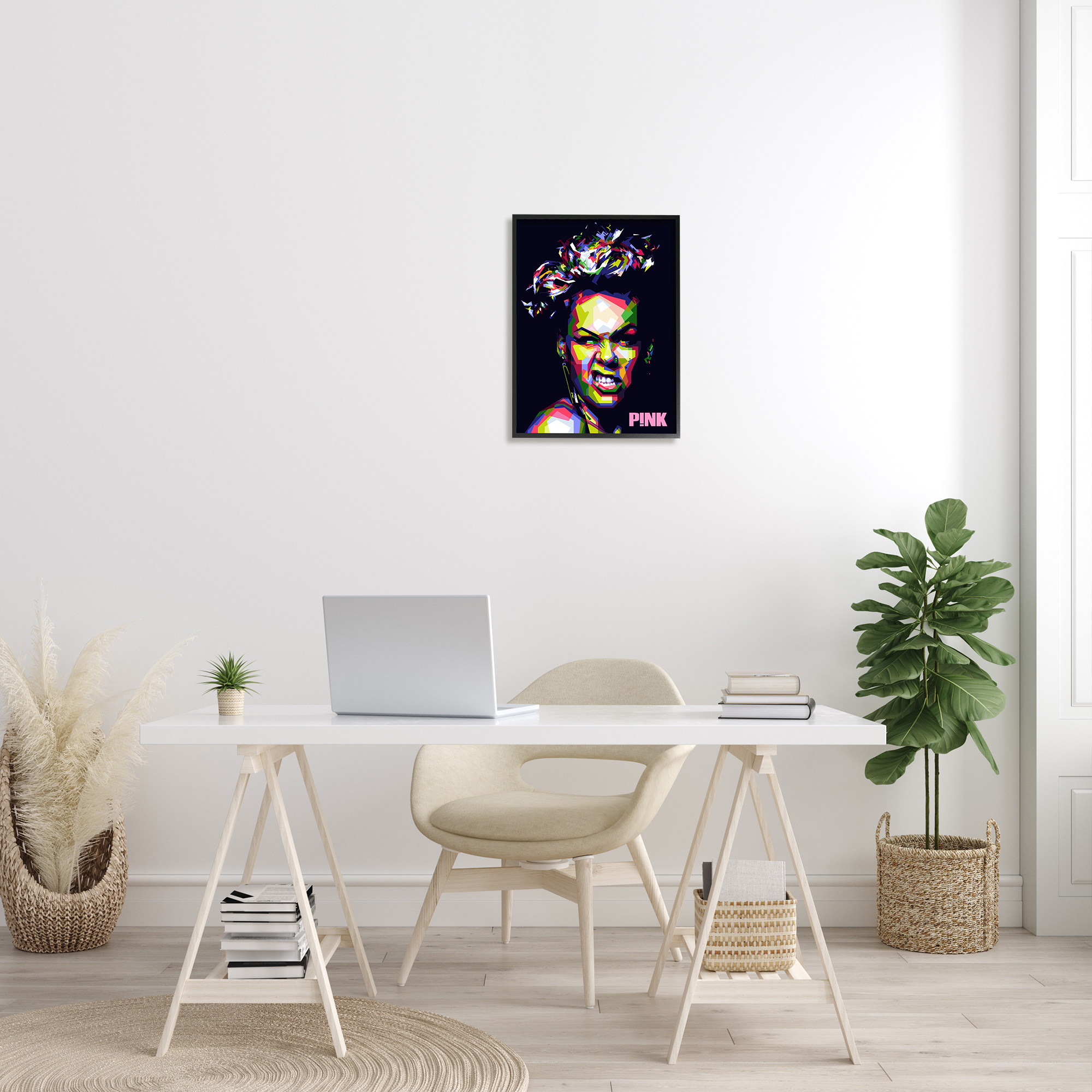 Stupell Industries Modern Pink Portrait Abstract Geometric Pattern Bold Shapes, 16 x 20, Design by Birch&Ink