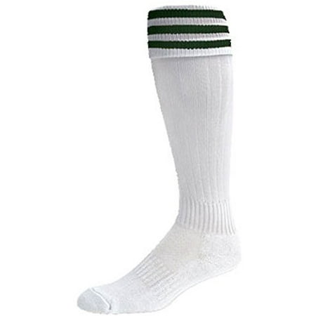 New Euro 3 Stripe Soccer Socks Keep Feet Dry 4 Colors Fits Sizes 9-12, Fits U.S. Shoe Size: 9 - 12 By Pearsox