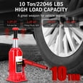 thumbnail image 2 of 10 Ton Welded Bottle Jack Hydraulic Car Jack, (22046 lbs) Capacity, Red, Hand Operated Low Position Bottle Jack, 2 of 9