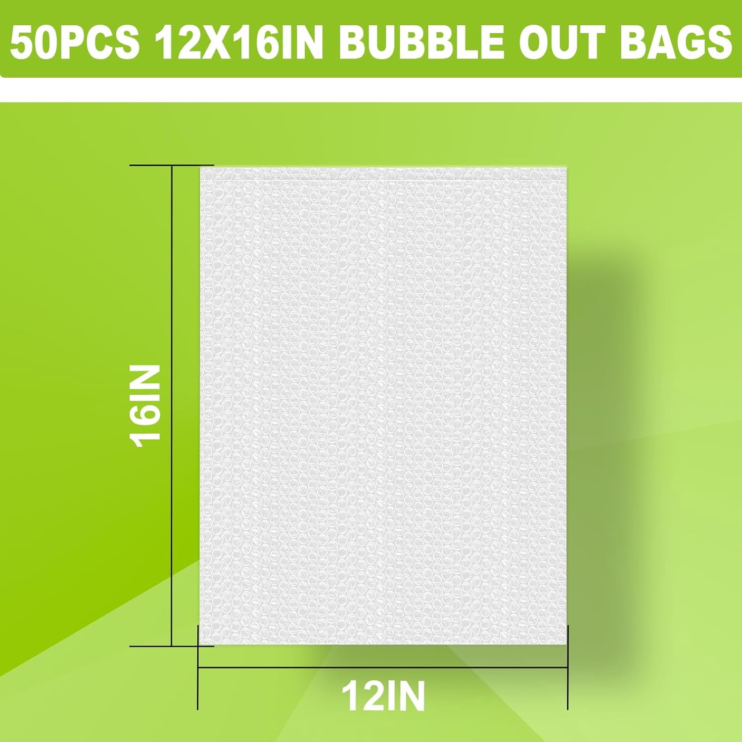 Bubble Pouches Wrap, Clear Not Self-Seal Bubble Out Bags with Double Walled Cushioning, Ideal for Packing, Shipping, Storage, Moving (50PCS-12x16Inches)