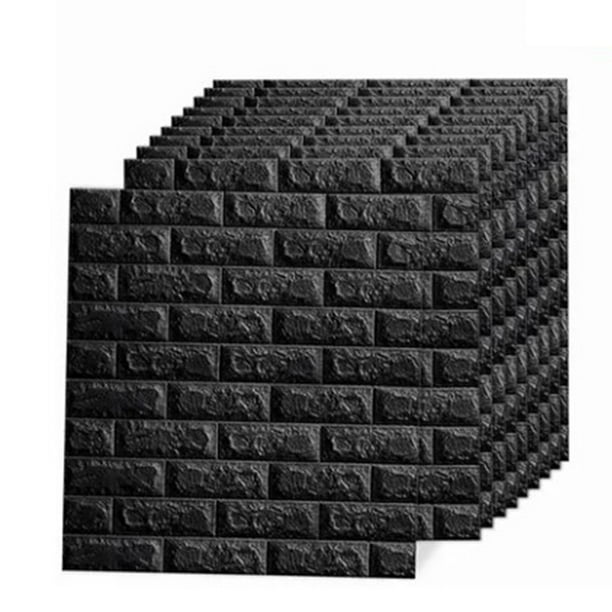 10 piezas de papel tapiz negro 3D adhesivo de pared impermeable autoadhesivo despegable y pegable 35x38cm
