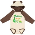 thumbnail image 3 of Inktastic My Nona Loves Me Grandson Dinosaur Boys Long Sleeve Baby Bodysuit, 3 of 5