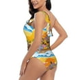 thumbnail image 4 of Gaeub Animals on Noah's Ark1 Women's One Shoulder Ruffle Tummy Control Swimwear for Swimming Surfing Beach Party - X-Large, 4 of 8
