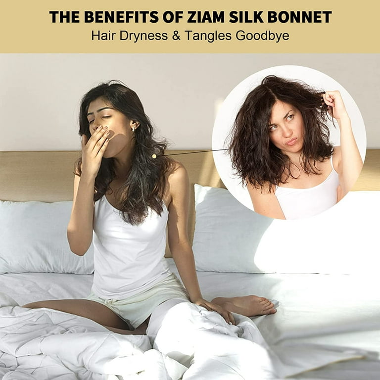 100% Mulberry Silk Sleep Cap for Women Hair Care,Natural Silk