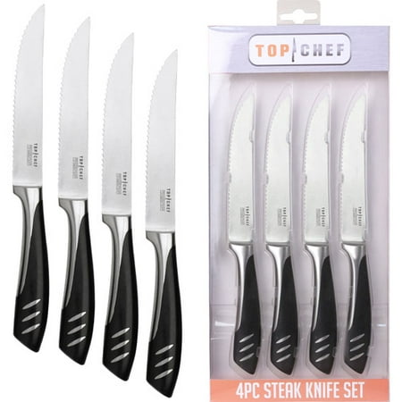 Top Chef 4-Piece Steak Knife Set, Stainless Steel
