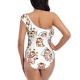 thumbnail image 5 of Rateoe Farm Cow Animal Pattern Women One Piece Swimsuits Tummy Control One Shoulder Bathing Suits Ruffle Swimwear-Large, 5 of 6
