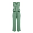 thumbnail image 6 of GILIGEGE Women's 2 Piece Outfit,Vintage Distressed Tie-Dye V-Neck Camisole And Pants Set,Ruffle Peplum Vest Wide Leg Pant Suits,Summer Matching Loungewear,Dressy Casual Vacation Outfits Green 2XL, 6 of 7