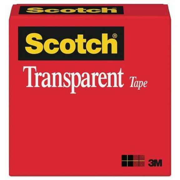 2PK Scotch Transparent Tape, 1" Core, 0.5" x 36 yds, Transparent (600121296)