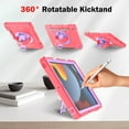 thumbnail image 5 of Hard Back Cover Case for Apple 10.2-inch iPad 9th/8th/7th Generation (2021/2020/2019) - Portable Case with Rotating View Kickstand & Shoulder/Hand Strap,  Shockproof Sturdy Rugged Cover, Red+Purple, 5 of 8