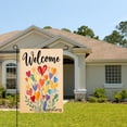 thumbnail image 2 of Amhnf Welcome Heart Flowers Garden Flag For Home Outdoor Garden Yard Decor 12x18 inch, 2 of 5