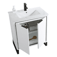 thumbnail image 4 of Fine Fixtures Opulence Collection 30 in. W x 18 in. D x 33 in. H Bathroom Vanity in White Matte with White Ceramic Sink - Black hardware, 4 of 9