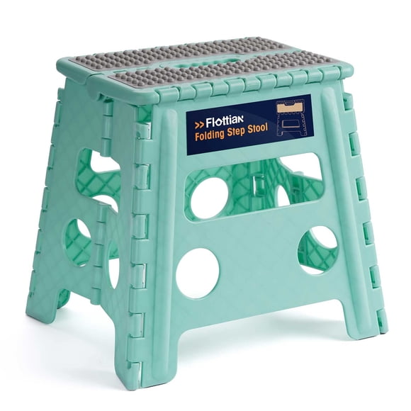Taburete plegable Flottian 13 para adultos/niños, 300 libras, color verde azulado