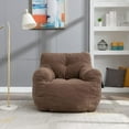 thumbnail image 4 of BISHE Bean Bag Chairs, Soft Tufted Foam Bean Bag Chair with Teddy Fabric for Adults and Kids, Comfy Lazy Sofa for Living Room, Bedroom, Coffee, 4 of 10