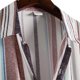 thumbnail image 5 of Camisas de popelina de manga corta a rayas y corte regular con botones para hombre, 5 of 8