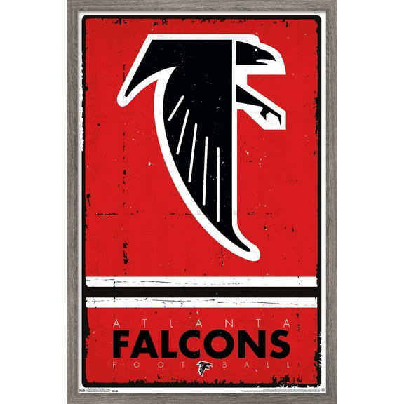 NFL Atlanta Falcons - Retro Logo 15 Wall Poster, 14.725" x 22.375", Framed