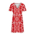 thumbnail image 4 of OKBOP Maxi Dresses for Women Women Plus Size Summer Casual Short Sleeve V Neck Printed Sleeve Dresses Loose Dress Shirt Dress Red XXXXL(16), 4 of 6