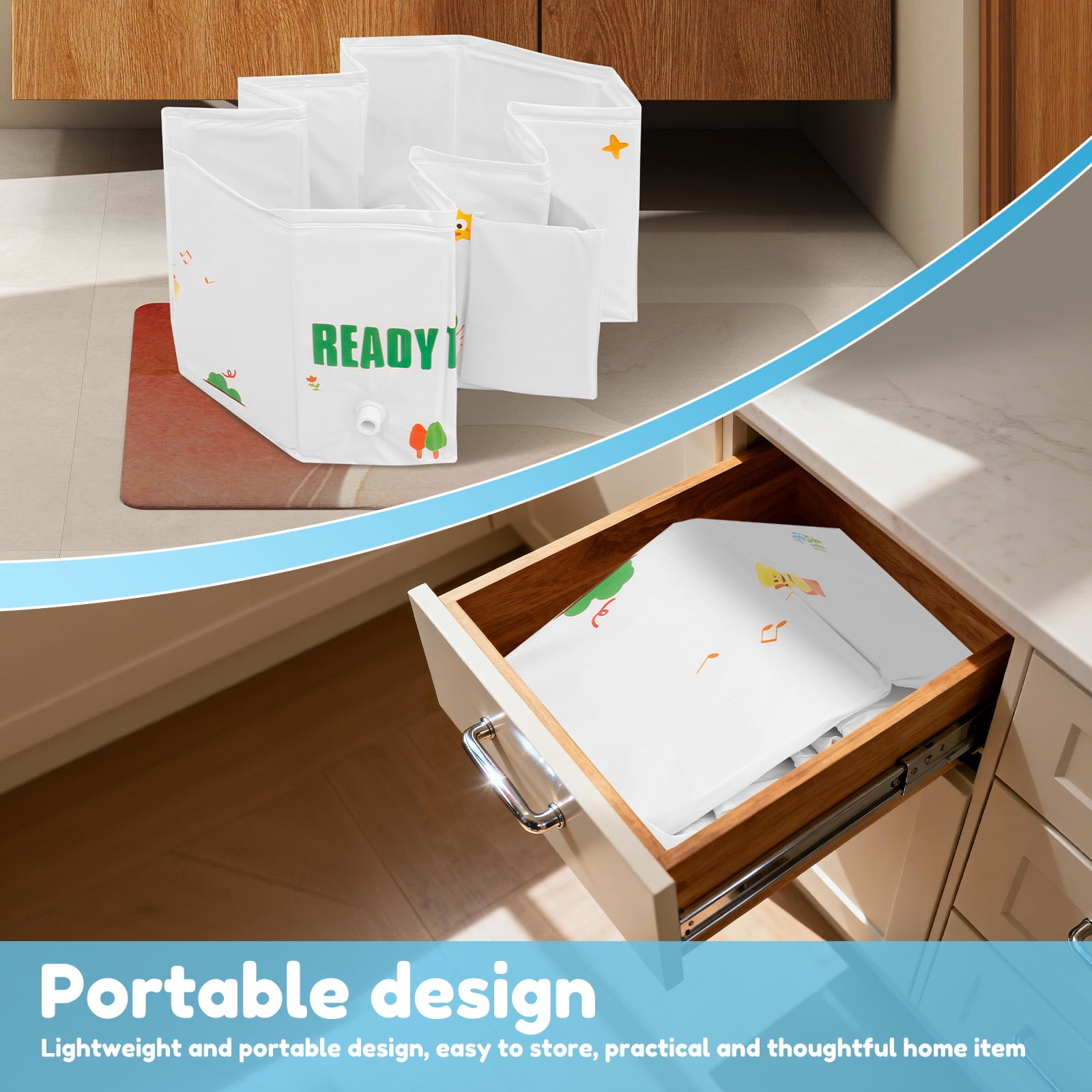 Austok Foldable Bathtub for Children Multifunctional Portable Bath Tub Large Toddler Bath for Age 0-8 All in One Design with Drain Plug
