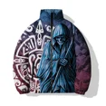 thumbnail image 4 of Abrigo de hombre Ropa de invierno para hombre Capa Serie Skull Man Chaqueta de algodón estampada Chaqueta de estilo holgado de moda Chaquetas Abrigos, 4 of 5