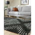thumbnail image 4 of Unique Loom Serenity Shag Collection Area Rug - Walcott (4' x 6' Rectangle Black and White), 4 of 9