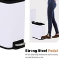 thumbnail image 6 of CL.HPAHKL 5L / 1.3 Gallon Step Trash Can, Stainless Steel Slim Bathroom Trash Bin with Lid & Removable Inner Bucket, Pedal Garbage Can for Kitchen, Bathroom Small Spaces (1, White), 6 of 8