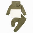 thumbnail image 4 of Towmus Toddler Baby Boy Color Block Long Sleeve Fall Winter Clothes Trendy Hoodie & Sweatpants Set 2Pcs Unisex Outfit 3-24 Months, 4 of 9