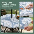 thumbnail image 5 of Round Outdoor Tablecloth with Umbrella Hole and Zipper, Navy Blue Conch Tablecloth with Elastic Waterproof, Coastal Summer Ocean Nautical Patio Table Covers for 45" - 54" Picnic Pool Tables, 5 of 9