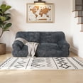 thumbnail image 2 of PamapicLife Plush Fluffy Foam Filled Bean Bag Chair, Gray, 2 of 7