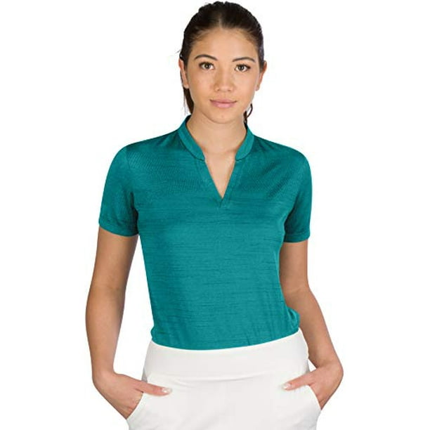 Three Sixty Six Women?s Short Sleeve Collarless Golf Polo Shirt - Dry Fit,  Breathable, Compression Golf Tops