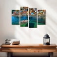 thumbnail image 2 of Elephant Stock Menorca Beach Town Wall Art - Horizontal Multi Panel Canvas - Living Room Wall Decor - Beach Multi Panel - Teal And Blue Decor - 24" x 14", 2 of 4