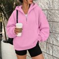 thumbnail image 6 of SUNBS Drawstring Half Zip Hoodies for Women Fall Oversized Casual Sweatshirts with Kangaroo Pocket, 6 of 9
