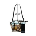 thumbnail image 4 of Lsque Relaxing Cat With Orange Juice Pattern Leather Rivet Shoulder Bag – Elegant Genuine Leather & Microfiber PU Crossbody with Detachable Adjustable Strap, 4 of 5
