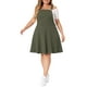 thumbnail image 2 of Vestido de mezclilla para mujeres de tallas grandes Agnes Orinda para el Día de la Madre, overoles, tirantes ajustables, faldas 3X color verde militar, 2 of 5