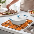 thumbnail image 2 of Halloween Witch Cats on Brooms Pattern Dish Drying Mat for Kitchen 1 Pack, Ultra Absorbent Microfiber Dishes Drainer Mats,16x18in(41x46cm), 2 of 6