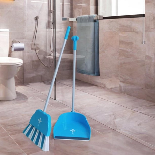 Little Housekeeping Helper Set Mini escoba con recogedor Regalo de Navidad Regalo de vacaciones Juego de juguetes de limpieza para niños de 3 a 6 años azul 2 piezas