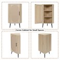 thumbnail image 6 of HIUU Small Corner Cabinet with Rattan Doors,Slim Bathroom Storage Cabinet,Freestanding Corner Table with Storage(Natural), 6 of 8