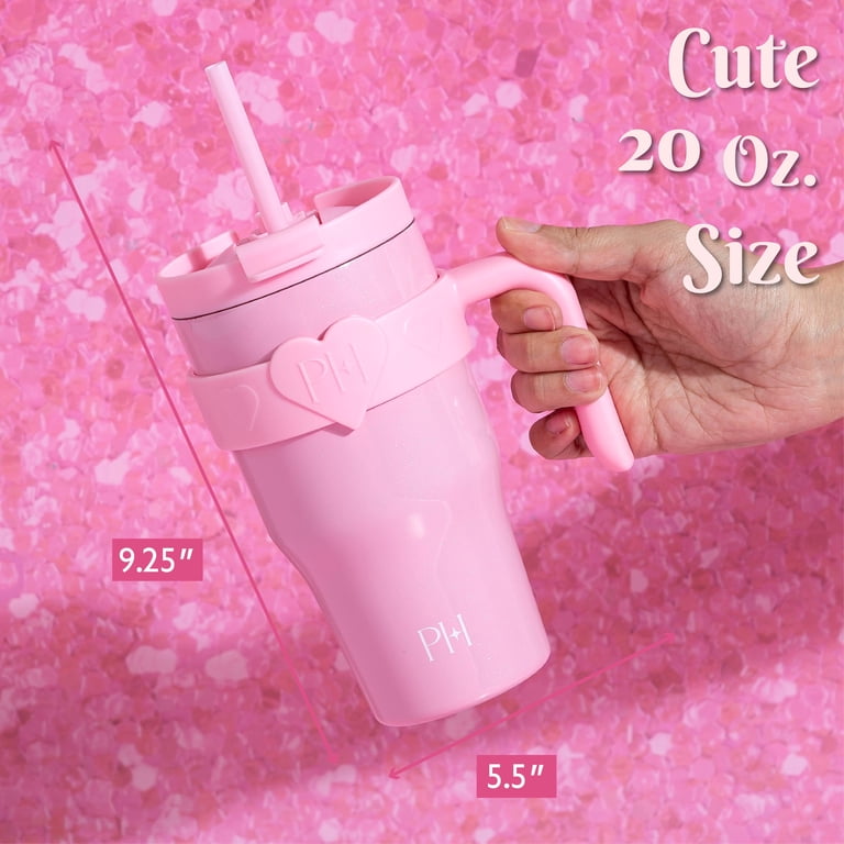 Paris Hilton 20 oz Double-Wall Insulated Tumbler, Includes 2-in-1