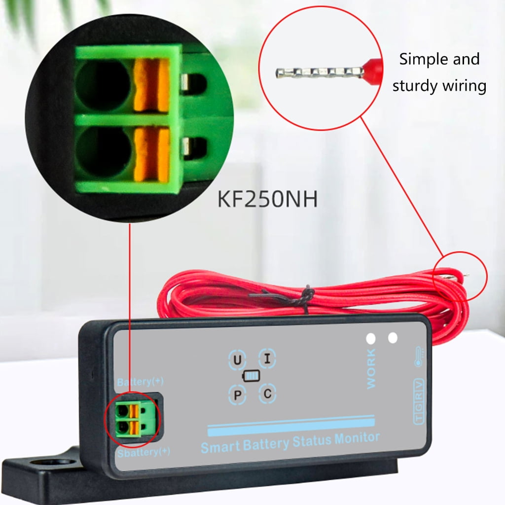 MOMOJIA Charge Discharge Multimeter Battery Monitor DC8-100V Multimeter Coulometer Voltage Current Energy Tester 150A/300A/500A