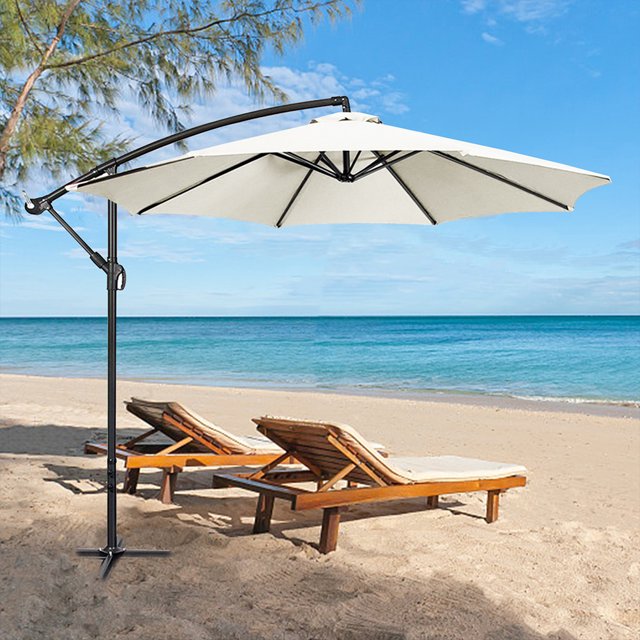 6 Huesos Parasol Paraguas Cubierta Impermeable 2m Desmontable para Jardín de Playa al Aire Libre