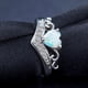 thumbnail image 2 of Anillo de moda Anillos de plata de las mujeres de ópalo Oval Fire Cut Anillos, 2 of 8