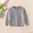 thumbnail image 4 of Sewkxo Baby Girls Boys Cotton Cardigan Long Sleeve Kid Button Sweater Girl Crew Neck Cardigans Uniform Sweater,Gray 80, 4 of 4