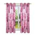 thumbnail image 2 of 2 Panels Set Blackout Curtains Thermal Insulated Sun Protection Room Darkening Drapes for Bedroom Pink Flames Pattern, 2 of 7